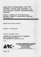 Analysis of Remaining Life for Runway 17R35L and Taxiway L at DallasFort Worth International Airport Volume II Final Report