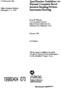 Qualification Guidelines for Personal ComputerBased Aviation Training Devices Instrument Training