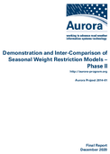 Demonstration and InterComparison of Seasonal Weight Restriction Models  Phase II