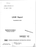 USSR Report Transportation