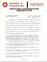 Department of Transportation News Urban Mass Transportation Administration UTMA 7639