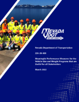 Meaningful Performance Measures for the Vehicle Size and Weight Programs That Are Useful for All Stakeholders Investigating of Meaningful Performance Measures for Vehicle Size and Weight Enforcement