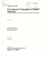 Fire Hazard Evaluation of BART Vehicles