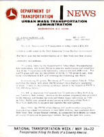 Department of Transportation News Urban Mass Transportation Administration DOT 6571