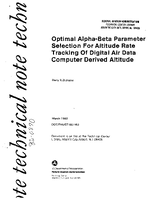 Optimal AlphaBeta Parameter Selection for Altitude Rate Tracking of Digital Air Data Computer Derived Altitude