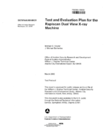 Test and Evaluation Plan for the Rapiscan Dual View Xray Machine