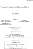 Pavement Design for Local Roads and Streets