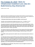 Pre October 23 2023 QAs for Infrastructure Investment and Jobs Act  Build America Buy America Act
