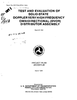 Test and Evaluation of SolidState Doppler Very High Frequency Omnidirectional DVOR Distributor Assembly Addendum March 1984