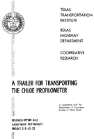 A Trailer for Transporting the CHLOE Profilometer