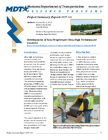 Development of NonProprietary UltraHigh Performance Concrete  Project Summary Report