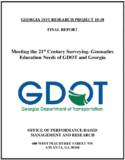Meeting the 21st Century SurveyingGeomatics Education Needs of GDOT and Georgia