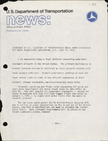 Statement of US Secretary of Transportation Brock Adams Concerning SST Noise Regulations