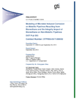Modeling of Microbial Induced Corrosion on Metallic Pipelines Resulting From Biomethane and the Integrity Impact of Biomethane on NonMetallic Pipelines
