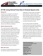Using Vehicle Probe Data to Evaluate Speed Limits Project Summary