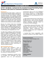 Synthesis Commercial AirCoupled Ground Penetrating Radar Systems to Be Used for Pavement Evaluations in Texas Project Summary Report