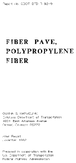Fiber Pave Polypropylene Fiber