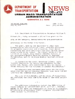 Department of Transportation News Urban Mass Transportation Administration UMTA 7575