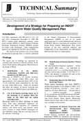 Development of a Strategy for Preparing an INDOT Storm Water Quality Management Plan Technical Summary