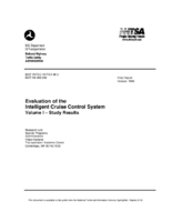 Evaluation of the Intelligent Cruise Control System Volume I  Study Results