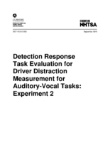 Detection Response Task Evaluation for Driver Distraction Measurement for AuditoryVocal Tasks Experiment 2