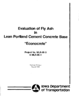 Evaluation of fly ash in lean Portland Cement Concrete base Econocrete