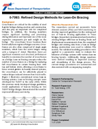 Refined Design Methods for LeanOn Bracing Project Summary Report