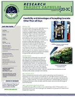 Feasibility and Advantages of Accepting Concrete Other Than 28 Days Research Project Capsule 203C
