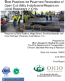 Best Practices for Pavement Restoration of Open Cut Utility InstallationsRepairs on Local Roadways in Northern Ohio