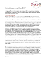 Safety Through Disruption SafeD Data Management Plan DMP