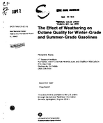 The Effect of Weathering on Octane Quality for WinterGrade and SummerGrade Gasolines