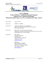 Project WP422  Consolidated Research Program Right of Way Automated Monitoring Threat Prevention Topic Area 1 Leak Detection Topic Area 2