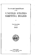 Seventeenth Annual Report of the United States Shipping Board Fiscal Year Ended June 30 1933