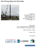 Pile Driving Setup for Ohio Soils Final Report