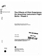 The Effects of Pilot Experience On Acquiring Instrument Flight Skills  Phase II