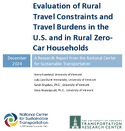 Evaluation of Rural Travel Constraints and Travel Burdens in the US and in Rural ZeroCar Households