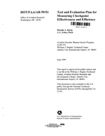 Test and Evaluation Plan for Measuring Checkpoint Effectiveness and Efficiency