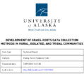 Development of GrassRoots Data Collection Methods in Rural Isolated and Tribal Communities