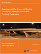 Development of Environmental Product Declarations EPDs for Sustainable Pavement Procurement