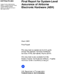Final Report for SystemLevel Assurance of Airborne Electronic Hardware AEH