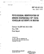 Psychosocial Identification of Drivers Responsible for Fatal Vehicular Accidents in Boston