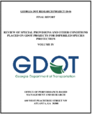 Review of Special Provisions and Other Conditions Placed on GDOT Projects For Imperiled Aquatic Species Protection Volume IV