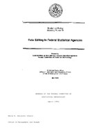 Statistical Policy Working Paper 18 Data Editing in Federal Statistical Agencies