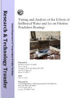 Testing and Analysis of the Effects of Infiltrated Water and Ice on Friction Pendulum Bearings