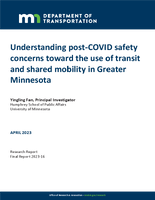 Understanding PostCOVID Safety Concerns toward the Use of Transit and Shared Mobility in Greater Minnesota