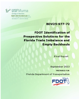FDOT Identification of Prospective Solutions for Florida Trade Imbalance and Empty Backhauls