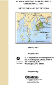 Acadia National Park ITS Field Operational Test Key Informant Interviews