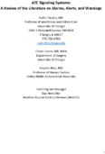 ATC Signaling Systems A Review of the Literature on Alarms Alerts and Warnings