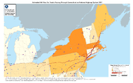 Estimated FAF Flow for Trucks Passing Through Connecticut on National Highway System 2017