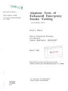 Airplane Tests of Enhanced Emergency Smoke Venting Supplemental Data